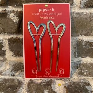 Piper K Silver French Hair Pins